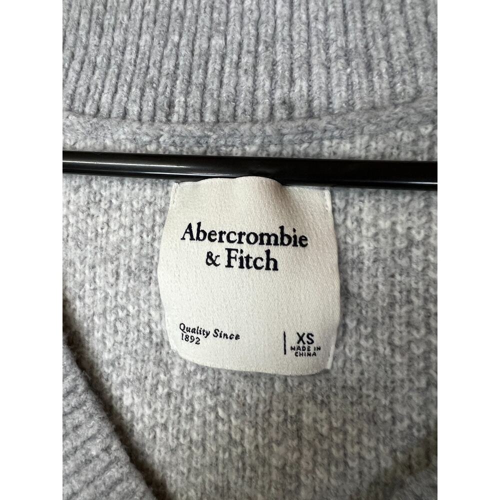 Abercrombie & Fitch Sweater‎ Vest Womens XS Gray V Neck Knit Academia Preppy - Picture 4 of 8